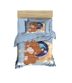 L'essentiel linge de maison Juego de funda nórdica PH186 Azul y Marrón